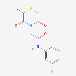molecular formula C13H13ClN2O3S B2610730 N-(3-氯苯基)-2-(2-甲基-3,5-二氧代硫代吗啉-4-基)乙酰胺 CAS No. 868215-95-6