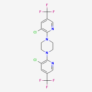 molecular formula C16H12Cl2F6N4 B2610734 1,4-Bis[3-chloro-5-(trifluoromethyl)pyridin-2-yl]piperazine CAS No. 190437-62-8