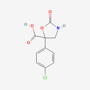 molecular formula C10H8ClNO4 B2610736 5-(4-Chlorophenyl)-2-oxo-1,3-oxazolidine-5-carboxylic acid CAS No. 2248284-21-9