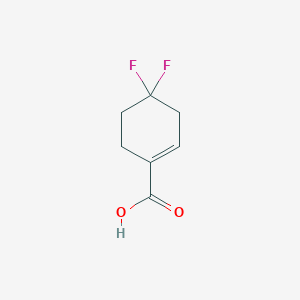 molecular formula C7H8F2O2 B2610744 4,4-Difluorocyclohex-1-ene-1-carboxylic acid CAS No. 1379194-22-5