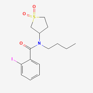 molecular formula C15H20INO3S B2610750 N-丁基-N-(1,1-二氧化四氢噻吩-3-基)-2-碘苯甲酰胺 CAS No. 898425-52-0