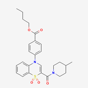 butyl 4-(2-(4-methylpiperidine-1-carbonyl)-1,1-dioxido-4H-benzo[b][1,4]thiazin-4-yl)benzoate