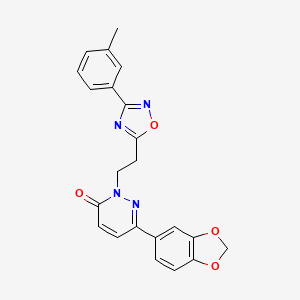 molecular formula C22H18N4O4 B2610757 6-[(3-Chloro-4-methylphenyl)sulfonyl]-2-(4-methoxyphenyl)-5,6,7,8-tetrahydropyrido[4,3-d]pyrimidine CAS No. 1113107-42-8