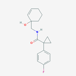 molecular formula C17H20FNO2 B2610758 1-(4-氟苯基)-N-[(1-羟基环己-2-烯-1-基)甲基]环丙烷-1-甲酰胺 CAS No. 2097933-14-5