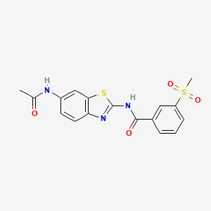 molecular formula C17H15N3O4S2 B2610764 N-(6-acetamidobenzo[d]thiazol-2-yl)-3-(methylsulfonyl)benzamide CAS No. 896283-70-8