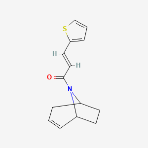molecular formula C14H15NOS B2610772 (E)-1-((1R,5S)-8-azabicyclo[3.2.1]oct-2-en-8-yl)-3-(thiophen-2-yl)prop-2-en-1-one CAS No. 1798406-60-6