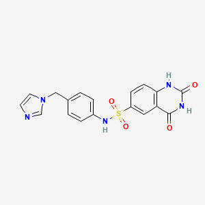 molecular formula C18H15N5O4S B2610777 N-[4-(1H-Imidazol-1-ylmethyl)phenyl]-2,4-dioxo-1,2,3,4-tetrahydroquinazoline-6-sulfonamide CAS No. 1214429-43-2
