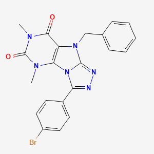molecular formula C21H17BrN6O2 B2610792 9-苄基-3-(4-溴苯基)-5,7-二甲基-5H-[1,2,4]三唑并[4,3-e]嘌呤-6,8(7H,9H)-二酮 CAS No. 921512-99-4