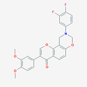 molecular formula C25H19F2NO5 B2610801 9-(3,4-difluorophenyl)-3-(3,4-dimethoxyphenyl)-9,10-dihydrochromeno[8,7-e][1,3]oxazin-4(8H)-one CAS No. 929810-97-9