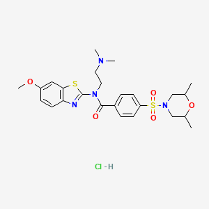 N-(2-(dimethylamino)ethyl)-4-((2,6-dimethylmorpholino)sulfonyl)-N-(6-methoxybenzo[d]thiazol-2-yl)benzamide hydrochloride