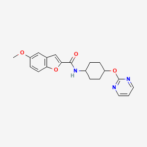 5-methoxy-N-((1r,4r)-4-(pyrimidin-2-yloxy)cyclohexyl)benzofuran-2-carboxamide
