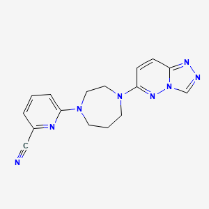molecular formula C16H16N8 B2610816 6-(4-([1,2,4]三唑并[4,3-b]哒嗪-6-基)-1,4-二氮杂环-1-基)吡啶甲腈 CAS No. 2320954-70-7
