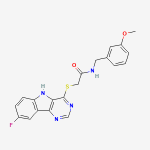 molecular formula C20H17FN4O2S B2610823 4-[3-(3-fluorophenyl)-1,2,4-oxadiazol-5-yl]-N-(2-methylphenyl)thiophene-2-sulfonamide CAS No. 1115880-46-0