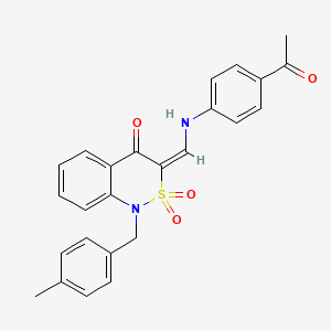 (3E)-3-{[(4-acetylphenyl)amino]methylene}-1-(4-methylbenzyl)-1H-2,1-benzothiazin-4(3H)-one 2,2-dioxide