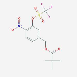molecular formula C13H14F3NO7S B2610828 4-Nitro-3-(trifluoromethylsulfonyloxy)benzyl pivalate CAS No. 929095-35-2