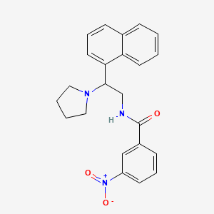 molecular formula C23H23N3O3 B2610830 N-(2-(naphthalen-1-yl)-2-(pyrrolidin-1-yl)ethyl)-3-nitrobenzamide CAS No. 941870-37-7