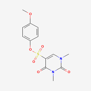 molecular formula C13H14N2O6S B2610834 (4-甲氧基苯基) 1,3-二甲基-2,4-二氧嘧啶-5-磺酸盐 CAS No. 869071-22-7
