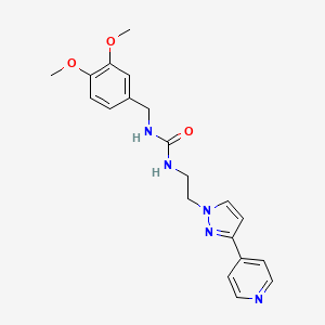 molecular formula C20H23N5O3 B2610843 1-(3,4-dimethoxybenzyl)-3-(2-(3-(pyridin-4-yl)-1H-pyrazol-1-yl)ethyl)urea CAS No. 1448053-48-2