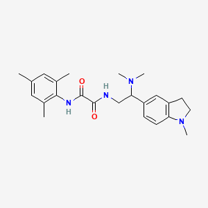 molecular formula C24H32N4O2 B2610847 N1-(2-(dimethylamino)-2-(1-methylindolin-5-yl)ethyl)-N2-mesityloxalamide CAS No. 922116-85-6