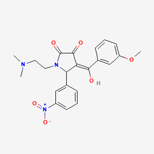 molecular formula C22H23N3O6 B2610855 1-(2-(dimethylamino)ethyl)-3-hydroxy-4-(3-methoxybenzoyl)-5-(3-nitrophenyl)-1H-pyrrol-2(5H)-one CAS No. 608503-11-3