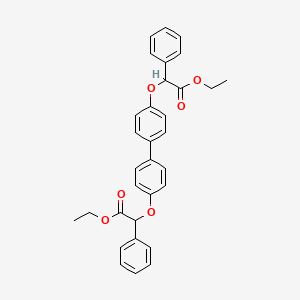 molecular formula C32H30O6 B2610857 Ethyl 2-{[4'-(2-ethoxy-2-oxo-1-phenylethoxy)[1,1'-biphenyl]-4-yl]oxy}-2-phenylacetate CAS No. 320423-70-9
