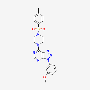 molecular formula C22H23N7O3S B2610859 3-(3-methoxyphenyl)-7-(4-tosylpiperazin-1-yl)-3H-[1,2,3]triazolo[4,5-d]pyrimidine CAS No. 1005307-30-1