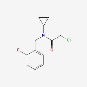 molecular formula C12H13ClFNO B2610863 2-chloro-N-cyclopropyl-N-(2-fluorobenzyl)acetamide CAS No. 874595-08-1