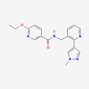 molecular formula C18H19N5O2 B2610865 6-ethoxy-N-((2-(1-methyl-1H-pyrazol-4-yl)pyridin-3-yl)methyl)nicotinamide CAS No. 2034537-52-3