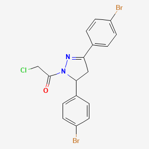 molecular formula C17H13Br2ClN2O B2610871 1-[3,5-Bis(4-bromophenyl)-3,4-dihydropyrazol-2-yl]-2-chloroethanone CAS No. 380351-29-1