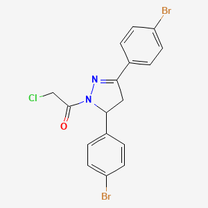 molecular formula C17H13Br2ClN2O B2610871 1-[3,5-双(4-溴苯基)-3,4-二氢吡唑-2-基]-2-氯乙酮 CAS No. 380351-29-1