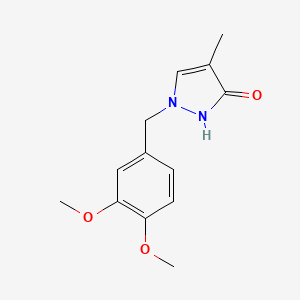 molecular formula C13H16N2O3 B2610883 1-[(3,4-Dimethoxyphenyl)methyl]-4-methyl-1H-pyrazol-3-ol CAS No. 301818-73-5