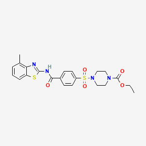 molecular formula C22H24N4O5S2 B2610887 Ethyl 4-((4-((4-methylbenzo[d]thiazol-2-yl)carbamoyl)phenyl)sulfonyl)piperazine-1-carboxylate CAS No. 361174-10-9