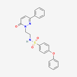 molecular formula C24H21N3O4S B2610896 N-(2-(6-oxo-3-phenylpyridazin-1(6H)-yl)ethyl)-4-phenoxybenzenesulfonamide CAS No. 921806-41-9
