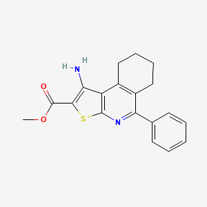 molecular formula C19H18N2O2S B2610904 1-氨基-5-苯基-6,7,8,9-四氢噻吩并[2,3-c]异喹啉-2-羧酸甲酯 CAS No. 861212-88-6