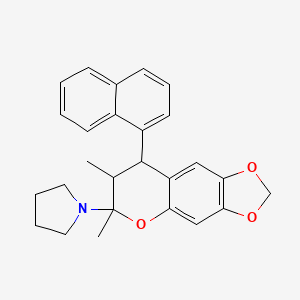 1-[6,7-dimethyl-8-(1-naphthyl)-7,8-dihydro-6H-[1,3]dioxolo[4,5-g]chromen-6-yl]pyrrolidine