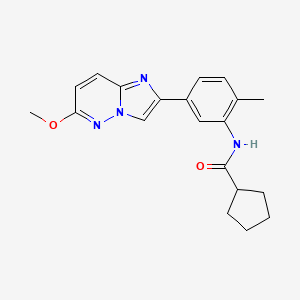 molecular formula C20H22N4O2 B2610914 N-(5-(6-methoxyimidazo[1,2-b]pyridazin-2-yl)-2-methylphenyl)cyclopentanecarboxamide CAS No. 946217-18-1