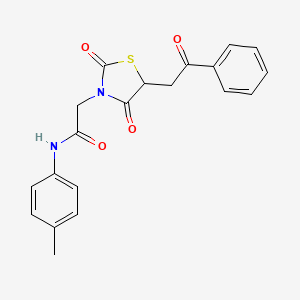 molecular formula C20H18N2O4S B2610927 2-(2,4-dioxo-5-(2-oxo-2-phenylethyl)thiazolidin-3-yl)-N-(p-tolyl)acetamide CAS No. 868152-87-8