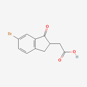 molecular formula C11H9BrO3 B2610934 6-Bromo-2-carboxymethyl-1-indanone CAS No. 181477-10-1