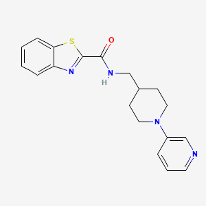 molecular formula C19H20N4OS B2610937 N-((1-(吡啶-3-基)哌啶-4-基)甲基)苯并[d]噻唑-2-甲酰胺 CAS No. 2034283-41-3