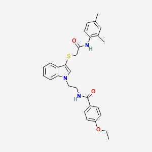 molecular formula C29H31N3O3S B2610938 N-(2-(3-((2-((2,4-二甲苯基)氨基)-2-氧代乙基)硫代)-1H-吲哚-1-基)乙基)-4-乙氧基苯甲酰胺 CAS No. 532976-09-3