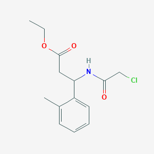 molecular formula C14H18ClNO3 B2610946 Ethyl 3-[(2-chloroacetyl)amino]-3-(2-methylphenyl)propanoate CAS No. 2224439-57-8