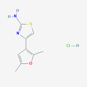 molecular formula C9H11ClN2OS B2610947 4-(2,5-Dimethylfuran-3-yl)thiazol-2-amine hydrochloride CAS No. 2034619-35-5