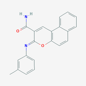 molecular formula C21H16N2O2 B2610950 (Z)-3-(m-tolylimino)-3H-benzo[f]chromene-2-carboxamide CAS No. 313234-18-3