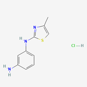 molecular formula C10H12ClN3S B2610951 N1-(4-Methylthiazol-2-yl)benzene-1,3-diamine hydrochloride CAS No. 2126160-26-5