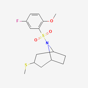 (1R,5S)-8-((5-fluoro-2-methoxyphenyl)sulfonyl)-3-(methylthio)-8-azabicyclo[3.2.1]octane