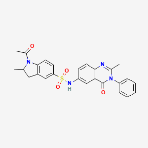 1-acetyl-2-methyl-N-(2-methyl-4-oxo-3-phenyl-3,4-dihydroquinazolin-6-yl)indoline-5-sulfonamide