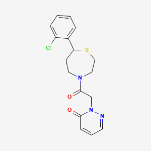 molecular formula C17H18ClN3O2S B2610961 2-(2-(7-(2-chlorophenyl)-1,4-thiazepan-4-yl)-2-oxoethyl)pyridazin-3(2H)-one CAS No. 1795450-53-1