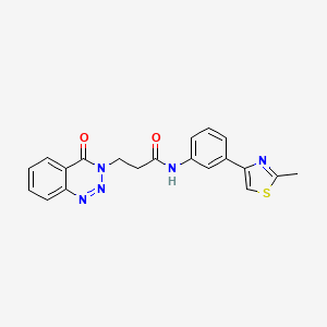 molecular formula C20H17N5O2S B2610963 N-(3-(2-甲基噻唑-4-基)苯基)-3-(4-氧代苯并[d][1,2,3]三嗪-3(4H)-基)丙酰胺 CAS No. 1207008-07-8