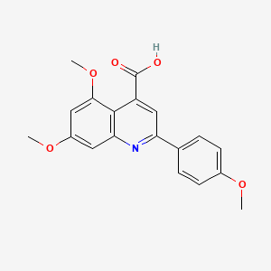 molecular formula C19H17NO5 B2610966 5,7-Dimethoxy-2-(4-methoxyphenyl)quinoline-4-carboxylic acid CAS No. 949238-19-1