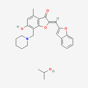 (2Z)-2-[(1-benzofuran-2-yl)methylidene]-6-hydroxy-4-methyl-7-[(piperidin-1-yl)methyl]-2,3-dihydro-1-benzofuran-3-one; propan-2-ol